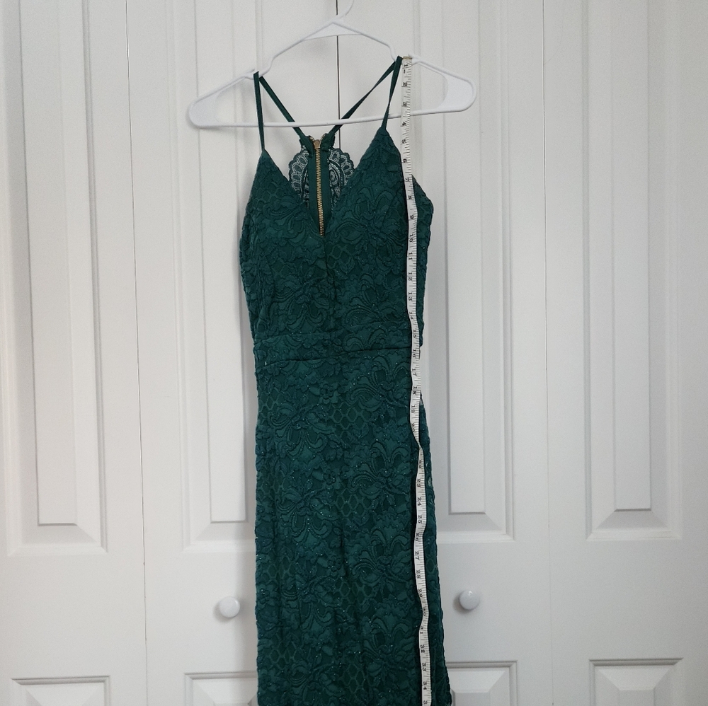 Sparkly Green Lace Maxi Prom/Formal Dress